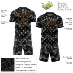 Schwarz-Old Sublimation Schwarz Fußball Gold Custom Uniform Jersey