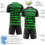 Benutzerdefinierte Uniform Grün Schwarz Sublimation Jersey Fußball Neon