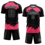 Benutzerdefinierte rosa-weiß Kunst Jersey schwarz Fragment Fußball Neon Sublimation abstrakte Uniform