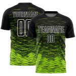 Trikot Soccer Line Schwarz Custom Uniform Sublimation Neon Grün-Weiß