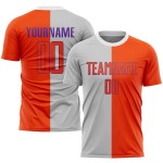 Mode Uniform Sublimation Split Jersey Custom Fußball Grau Orange-Lila