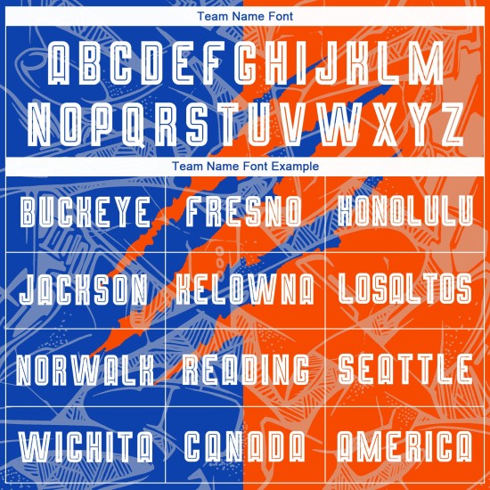 Graffiti Custom Jersey Muster Blau-Orange Thunder Sublimation Scratch Fußballuniform