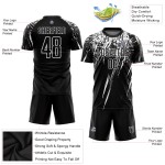 Uniform Custom Schwarz Jersey Sublimation Weiß Fußball Uniform Custom Schwarz Jersey Sublimation Weiß Fußball