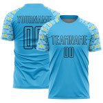 Geometrische Himmel Fußball Sublimation Form Jersey Schwarz Custom Uniform Blau Geometrische Himmel Fußball Sublimation Form Jersey Schwarz Custom Uniform Blau