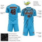 Benutzerdefinierte Sublimation Schwarz-Orange Blau Jersey Sky Uniform Fußball Benutzerdefinierte Sublimation Schwarz-Orange Blau Jersey Sky Uniform Fußball