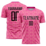 Fußball Geometrische Jersey Schwarz-Medium Uniform Rosa Custom Sublimation Rosa Formen
