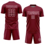 Form Weiß Jersey Fußball Crimson Benutzerdefinierte Geometrische Uniform