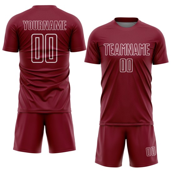 Form Weiß Jersey Fußball Crimson Benutzerdefinierte Geometrische Uniform