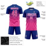 Trikot Uniform Royal Pink-Weiß Sublimation Custom Fußball Trikot Uniform Royal Pink-Weiß Sublimation Custom Fußball