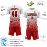 Linie Uniform Sublimation Weiß Gradienten Benutzerdefinierte Rot-Schwarz
