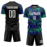 Uniform Custom Weiß-Neon Sublimation Fußball Grün Schwarz Trikot Uniform Custom Weiß-Neon Sublimation Fußball Grün Schwarz Trikot