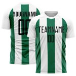 Line Custom Fußball Sublimation Uniform Weiß Trikot Schwarz-Kelly Green Line Custom Fußball Sublimation Uniform Weiß Trikot Schwarz-Kelly Green