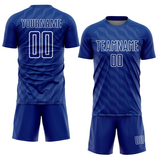 Shape Waves Royal Sublimation Uniform Trikot Fußball Custom Weiß Shape Waves Royal Sublimation Uniform Trikot Fußball Custom Weiß