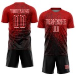 Uniform Art Jersey Abstrakt Schwarz-Weiß Fußball Sublimation Rot Fragment Custom
