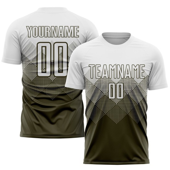 Jersey Uniform Weiß Olive Fußball Custom Sublimation Service Salut To Jersey Uniform Weiß Olive Fußball Custom Sublimation Service Salut To