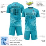 Aqua Lines Uniform Schwarz Jersey Benutzerdefinierte Sublimation Fußball