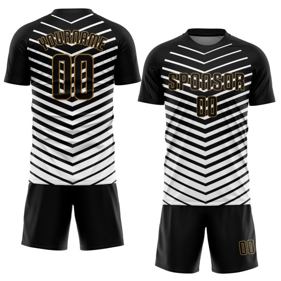 Uniform Fußball Custom Jersey Sublimation Weiß Gold Schwarz-Alt Uniform Fußball Custom Jersey Sublimation Weiß Gold Schwarz-Alt