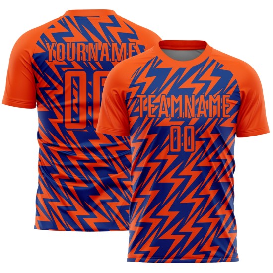 Trikot Sublimation Lightning Uniform Custom Fußball Orange Royal