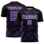 Benutzerdefinierte Sublimation Lila-Weiß Fußballuniform Black Line Trikot Benutzerdefinierte Sublimation Lila-Weiß Fußballuniform Black Line Trikot