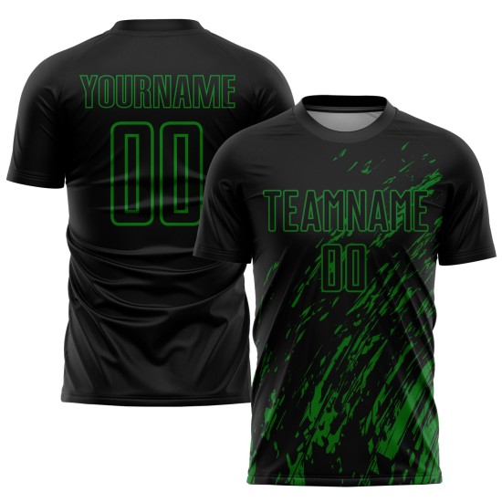 Grasschwarzes Trikot Grün Fußball Sublimation Custom Uniform