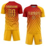 Fußball Rot-Lila Gold Trikot Custom Uniform Sublimation
