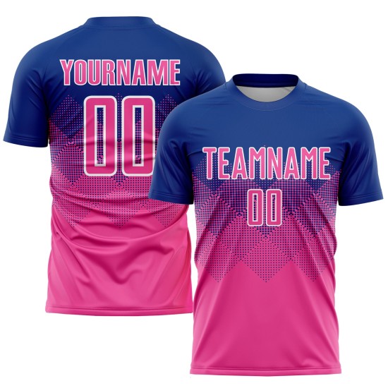 Trikot Uniform Royal Pink-Weiß Sublimation Custom Fußball Trikot Uniform Royal Pink-Weiß Sublimation Custom Fußball