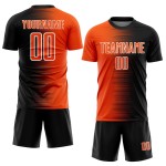 Jersey Gradient Custom Fußball Orange-Weiß Sublimation Linie Schwarz Uniform Jersey Gradient Custom Fußball Orange-Weiß Sublimation Linie Schwarz Uniform