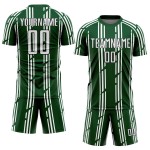 Fußball Sublimation Trikot Nadelstreifen Weiß-Schwarz Uniform Grün Custom Fußball Sublimation Trikot Nadelstreifen Weiß-Schwarz Uniform Grün Custom