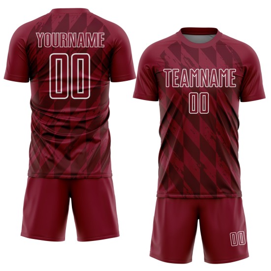 Formen Sublimation Geometrische Weiß Jersey Uniform Crimson Custom Fußball Formen Sublimation Geometrische Weiß Jersey Uniform Crimson Custom Fußball