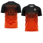 Fußball Platz Orange Jersey Uniform Spencer Custom Gradienten Schwarz Form Club Sublimation