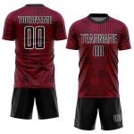 Schwarz-Weiß Uniform Custom Fußball Linien Jersey Maroon Sublimation Schwarz-Weiß Uniform Custom Fußball Linien Jersey Maroon Sublimation