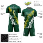 Grünes Uniformtrikot, benutzerdefinierte Fußball-Sublimationstrikot, Gelb-Weiß Grünes Uniformtrikot, benutzerdefinierte Fußball-Sublimationstrikot, Gelb-Weiß