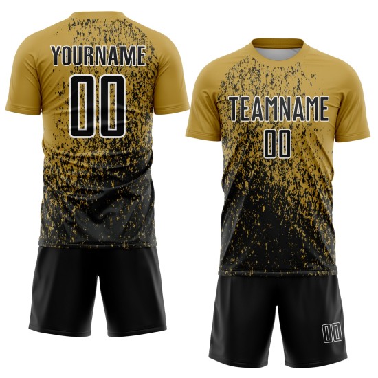 Fragment Custom Art Alte Abstrakte Jersey Schwarz-Weiß Fußball Gold Sublimation Uniform